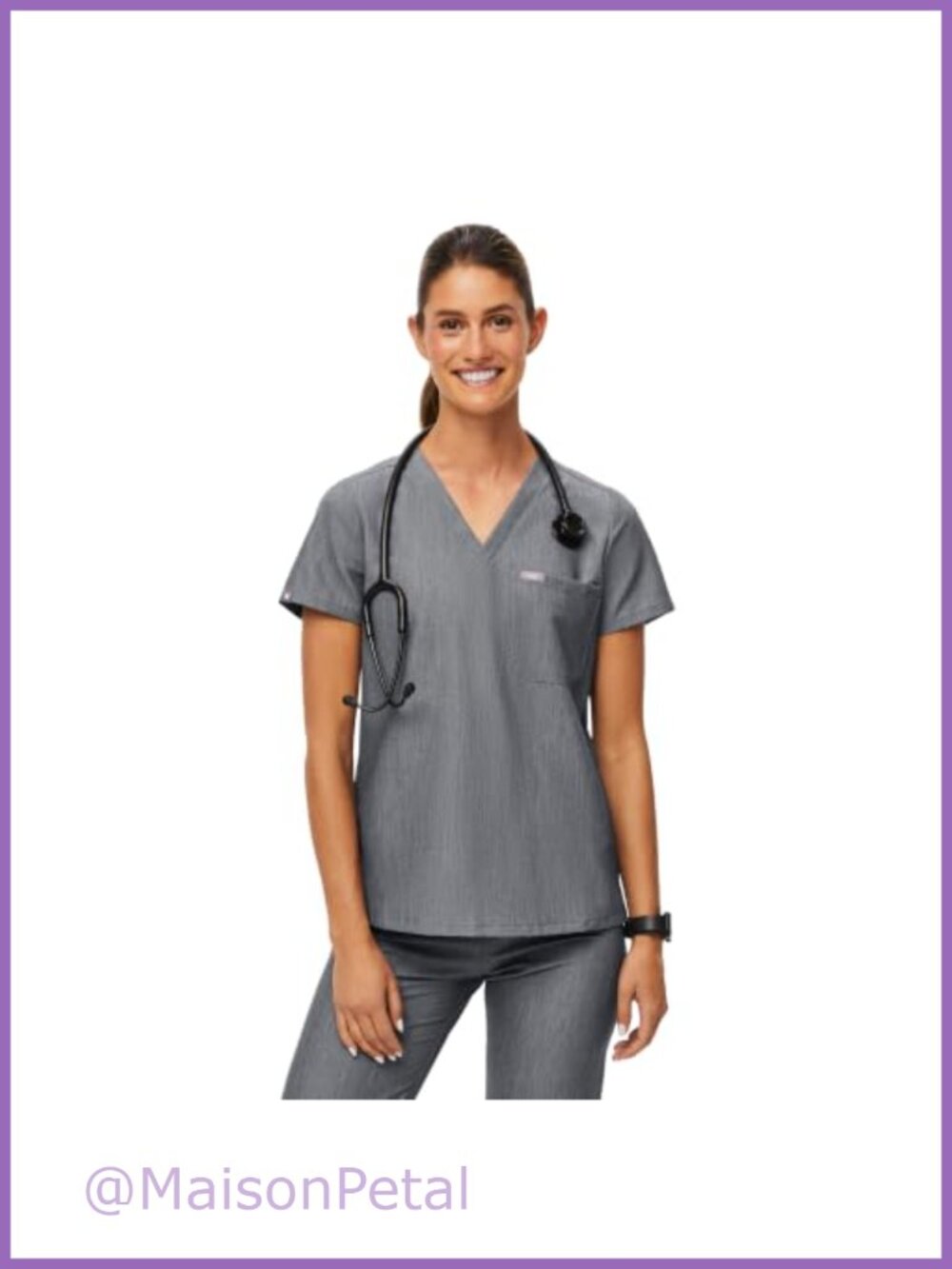 FIGS Catarina Scrub Top Women V-Neck Short Sleeve Medical Workwear